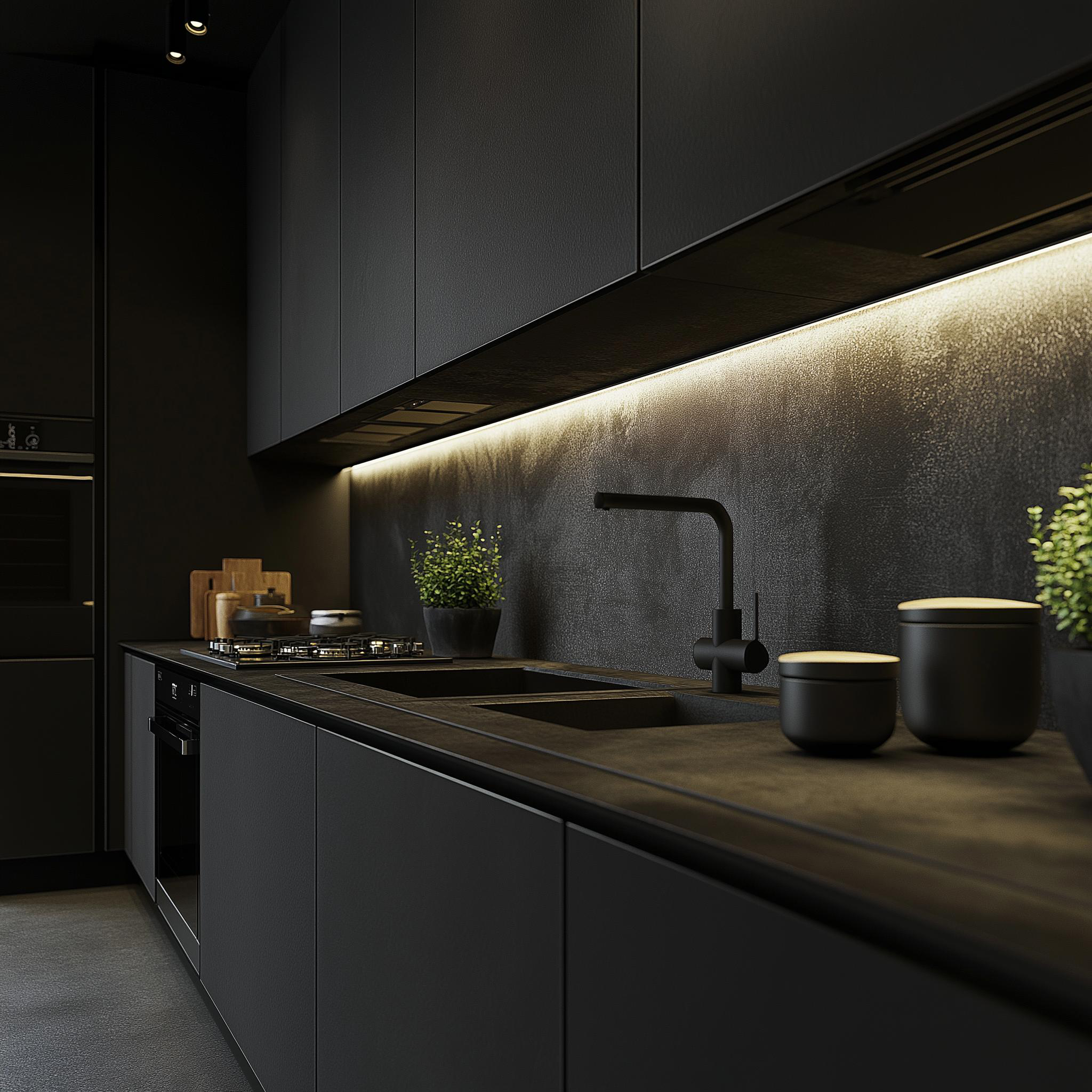 Iluminación LED integrada en mobiliario de cocina